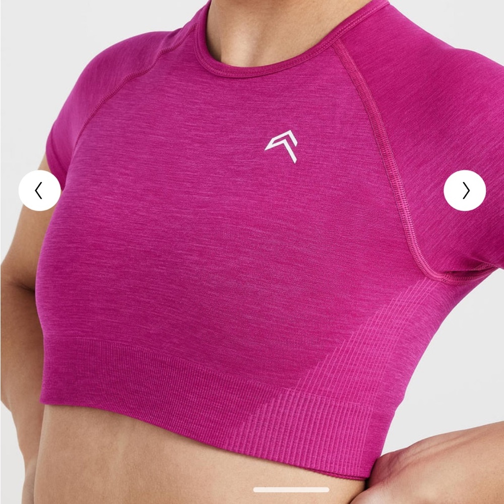 Effortless Seamless Crop Top In Fuchsia - image 3